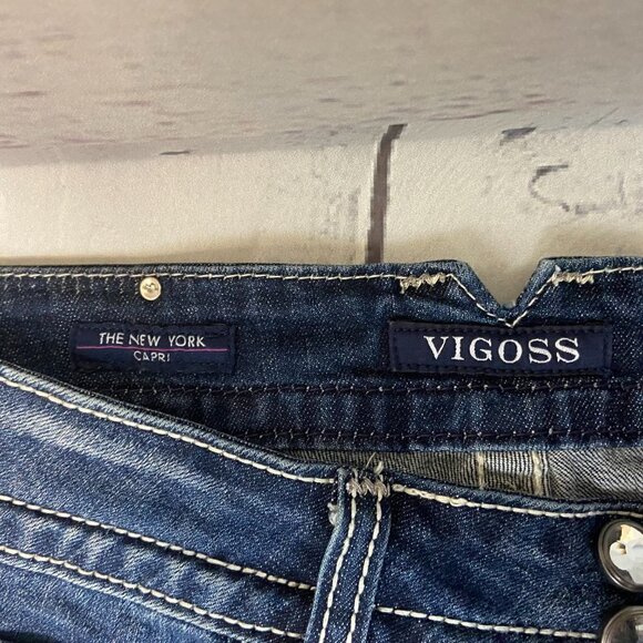 Vigoss The New York Capri Jeans Women's Size 6 (30 x 25) Mid Rise Embellished - Picture 12 of 15
